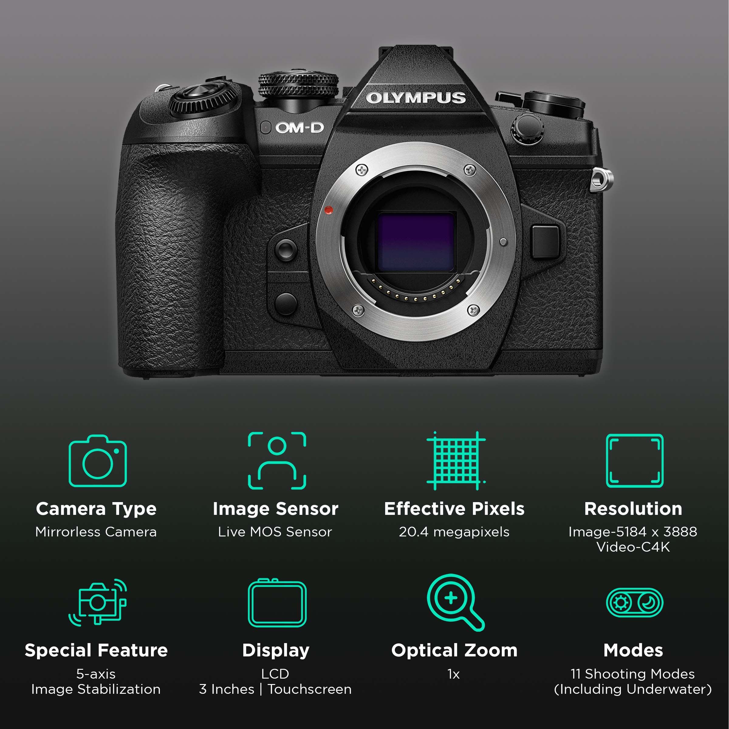Buy Olympus OM-D E-M1 Mark II 20.4MP Mirrorless Camera (Body Only